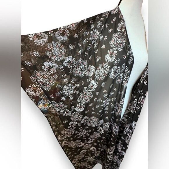 Women’s torrid 1 2 Black Mandala Print Chiffon Kimono Duster 14 16 18 20 1X 2X - Picture 11 of 14